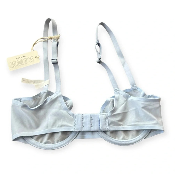 Aerie SMOOTHEZ 32C Balconette Mesh Unlined Bra Underwire Light Blue - Picture 3 of 4